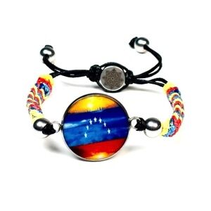 Men Patriot Bracelet-Adjustable Colombia Flag Bracelet- Colombia Flag Colors-Col